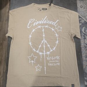 No Love Graphic Tee - Beige